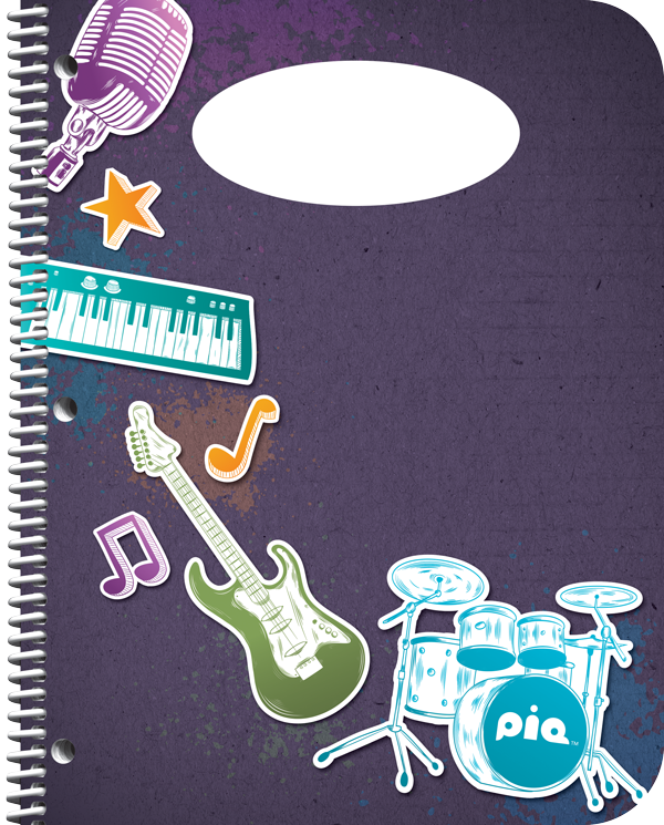 Standard school agenda cover choice - Music Speaks