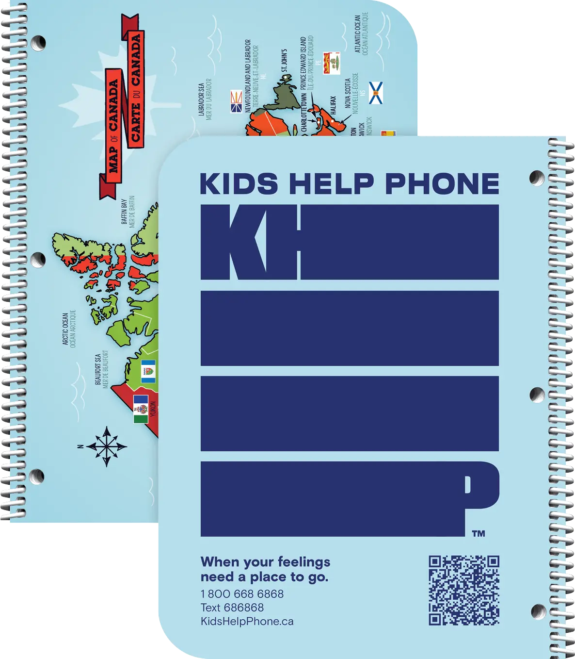 Standard school agenda back cover choice - Kids Help Phone
