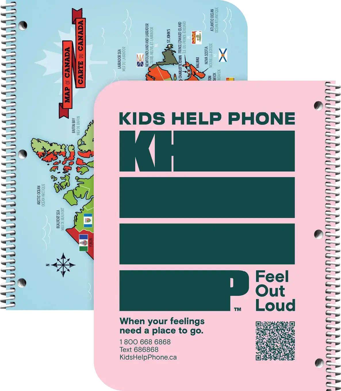 Standard school agenda back cover choice - Kids Help Phone