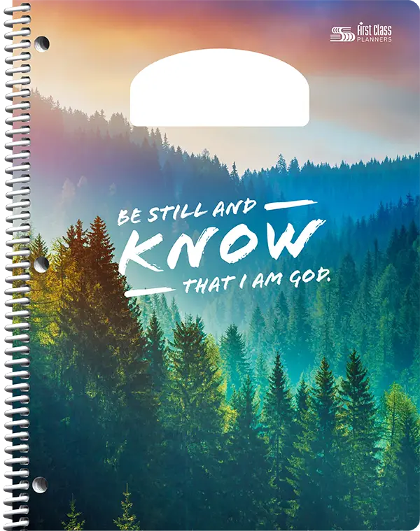 PiQ Potential Standard school agenda cover choices - Be Still