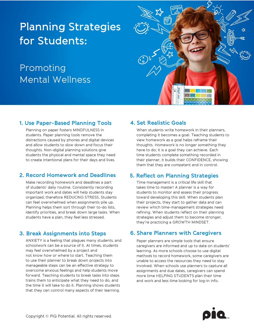 Planning Strategies for Students: Promoting Mental Wellness