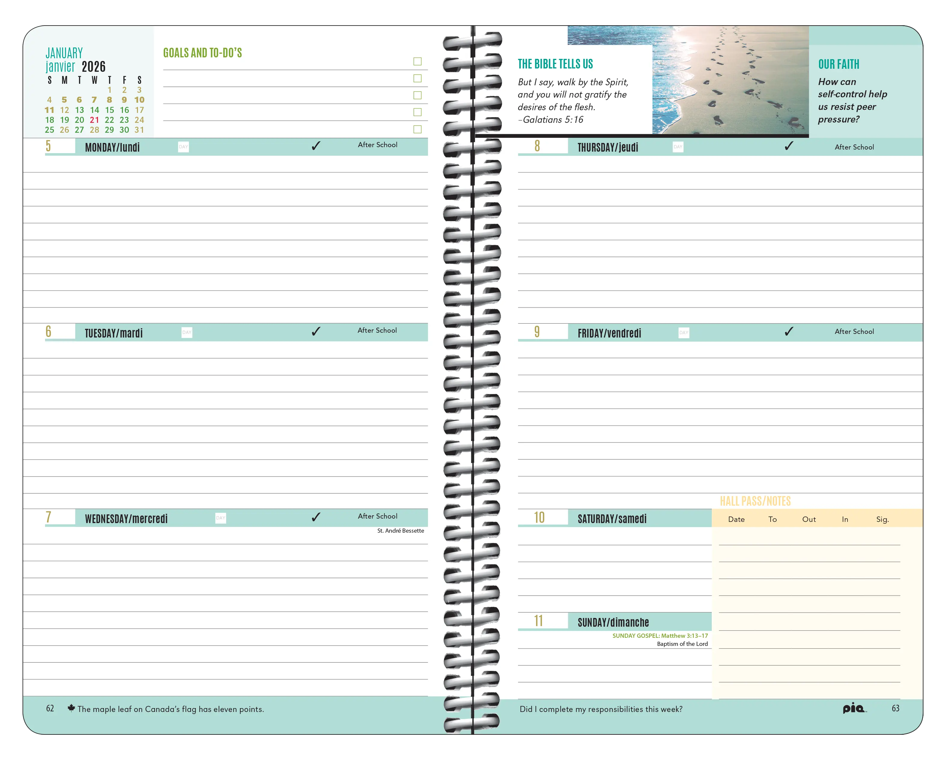 High Catholic Faith Planner Spread