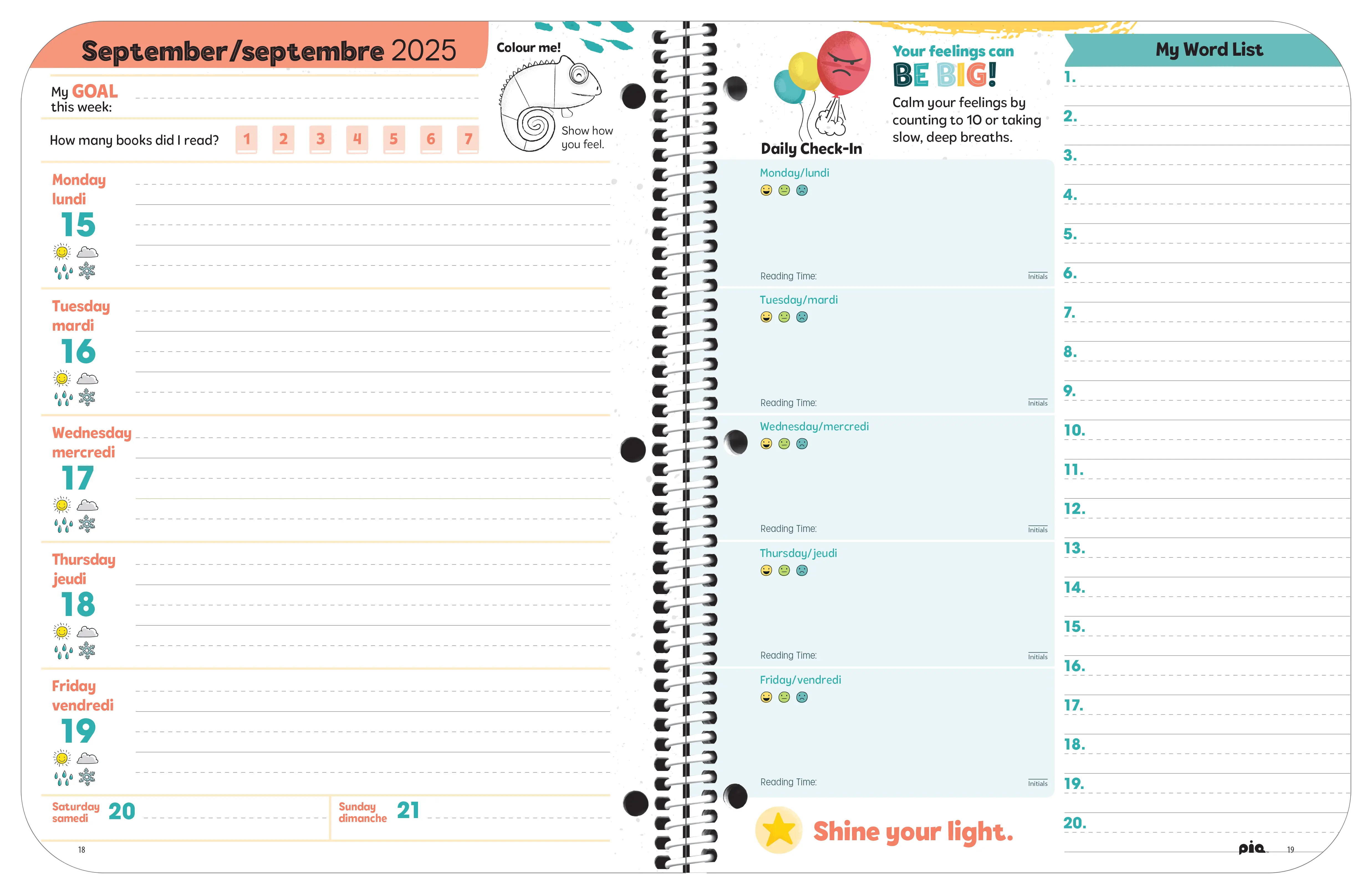 Primary Wellness Planner Spread