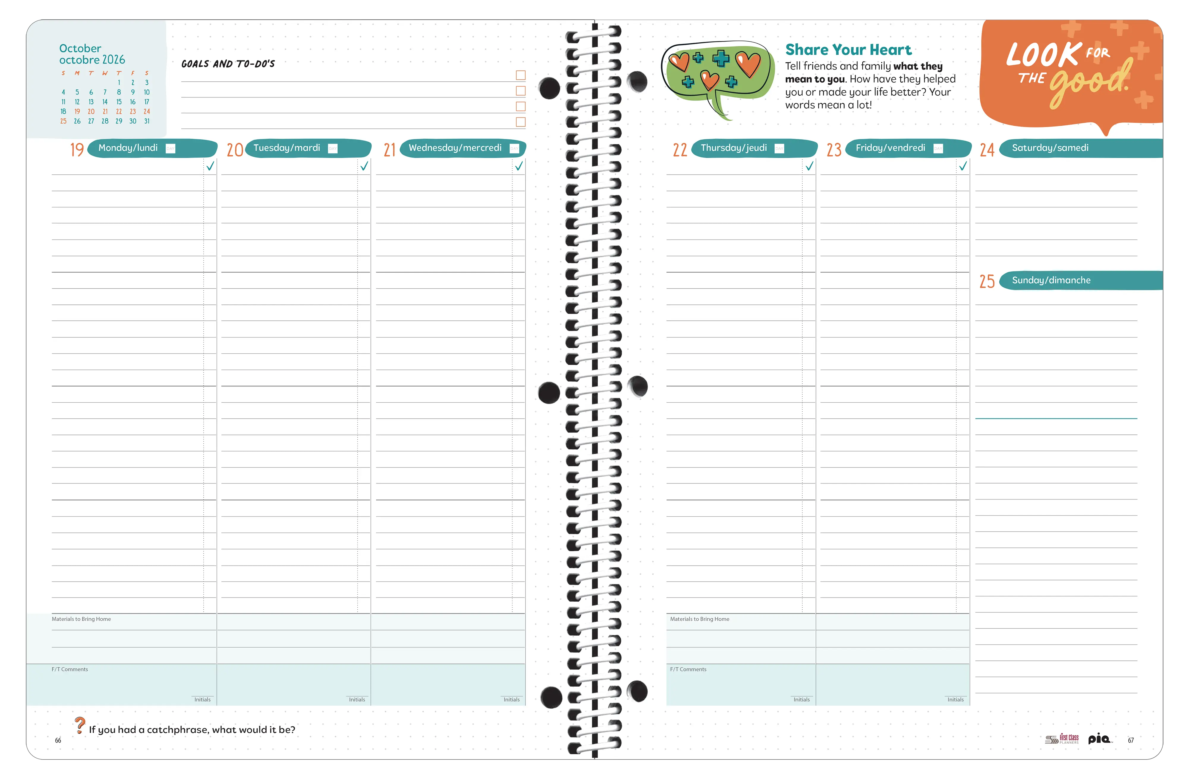 Middle Wellness Planner Spread